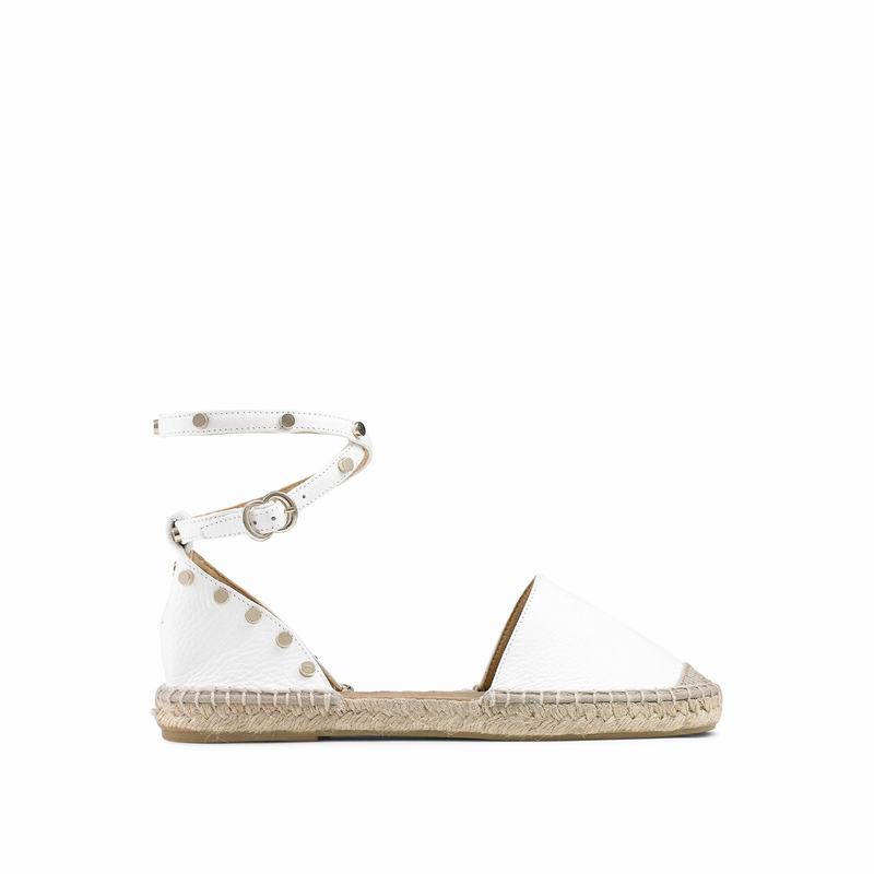 Russell & Bromley Coin Wrap Ankle Wrap Espadrilles Women's White [BDK4696YW]